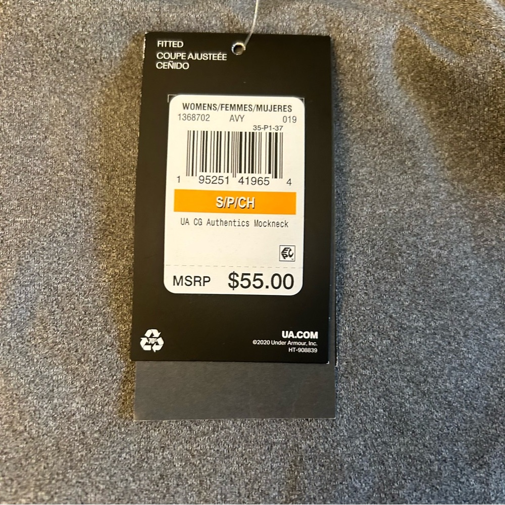 Under Armour Women Neck T-Shirt, Charcoal Light Heather Small New - Picture 2 of 7